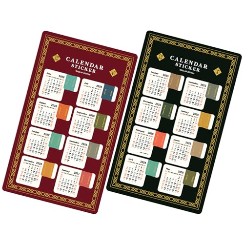 Pegatinas adhesivas para agenda y planificador | 2 etiquetas diarias durante 365 días - Fichas adhesivas para calendario - Uso para vacaciones