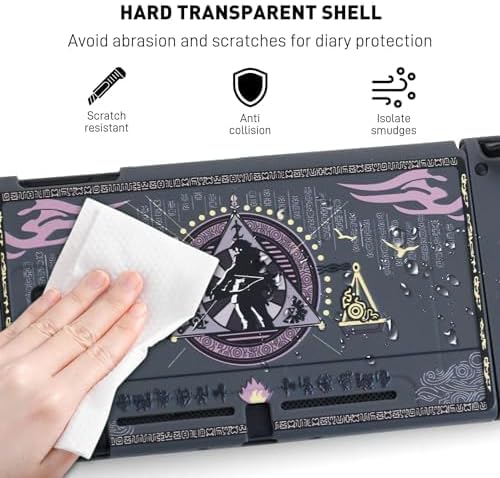 RHOTALL Hard Shell Compatible with Nintendo Switch for Legend of Zelda Style, Protective Case Set for Switch and Controller with 2 Screen Protector and 2 Theme Thumb Caps - Image 4