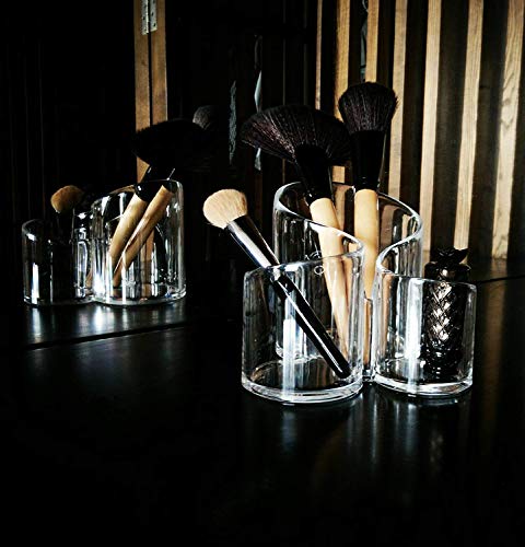 Image of Acrylic Cosmetic Storage Organizer Transparent Desk and Dressing Table Stand /Holder Nail Polish Lipstick Eyeliner Comb Beauty Makeup Brush and Jewelry Organisers