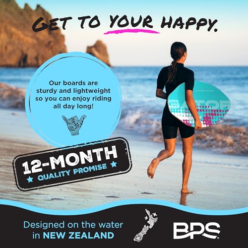 Image of BPS 'Gator' 35 inch Skim Board - Epoxy Coated Wood Skimboard with Traction Pad - No Wax Needed - Skimboard for Kids and Adults (Fluorescent Blue)