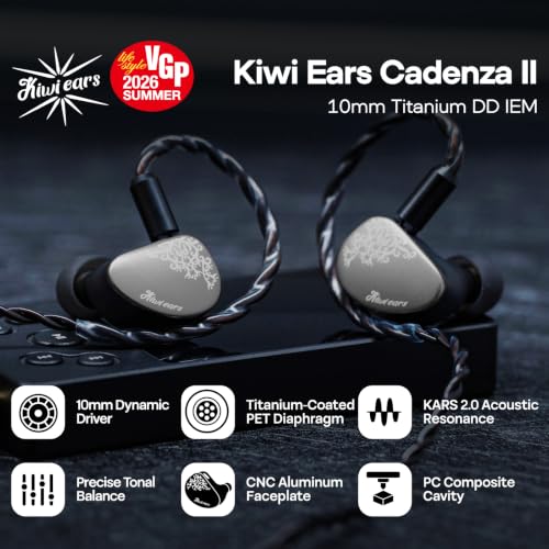 Image of Linsoul Kiwi Ears Cadenza II 10mm Titanium Driver in Ear Monitor IEMs