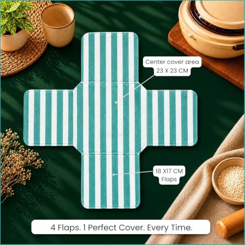 Image of Solitude Pack of 2 Cotton Roti Cover | Reusable Double Layer Chapati Cloth Wrap for Casserole & Hot Case for Kitchen (Multicolor)