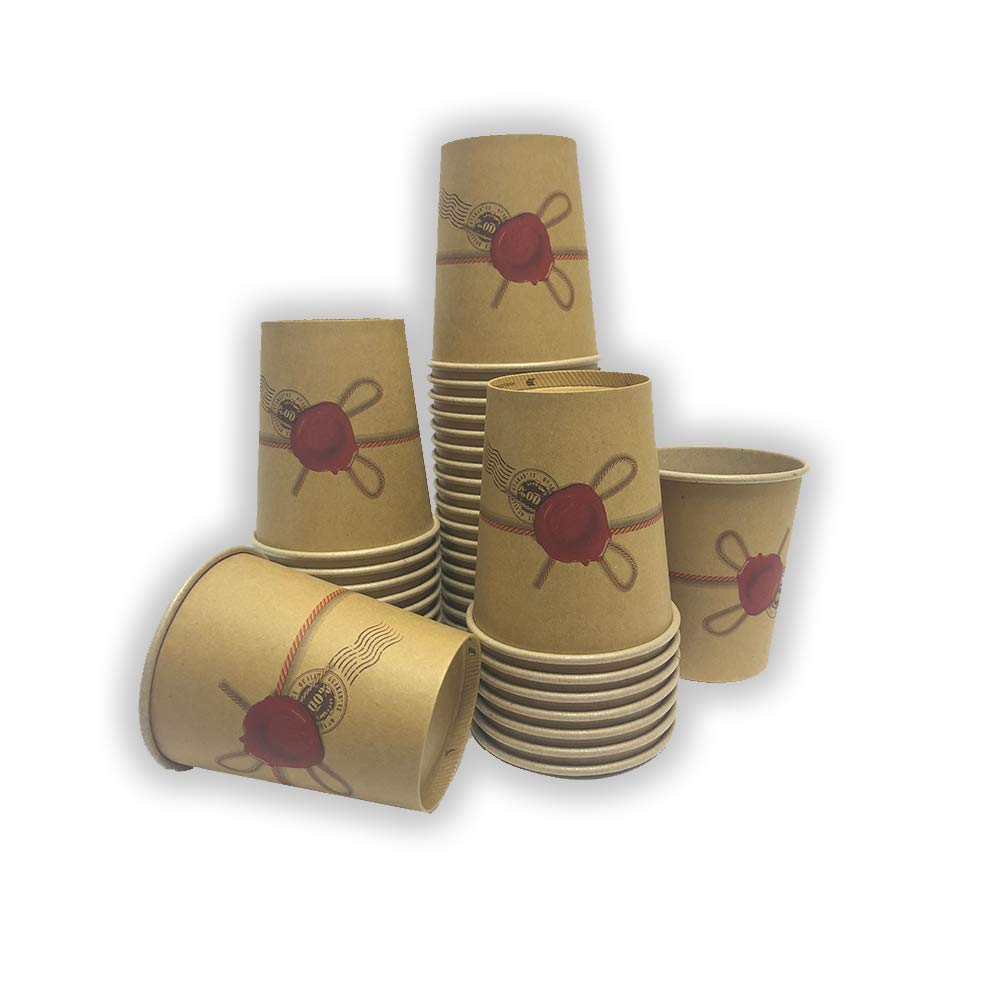 Palucart 100 Bicchieri per Cappuccino 100 ml in Cartone Grafica ceralacca Bicchieri caffè Americano biodegradabili