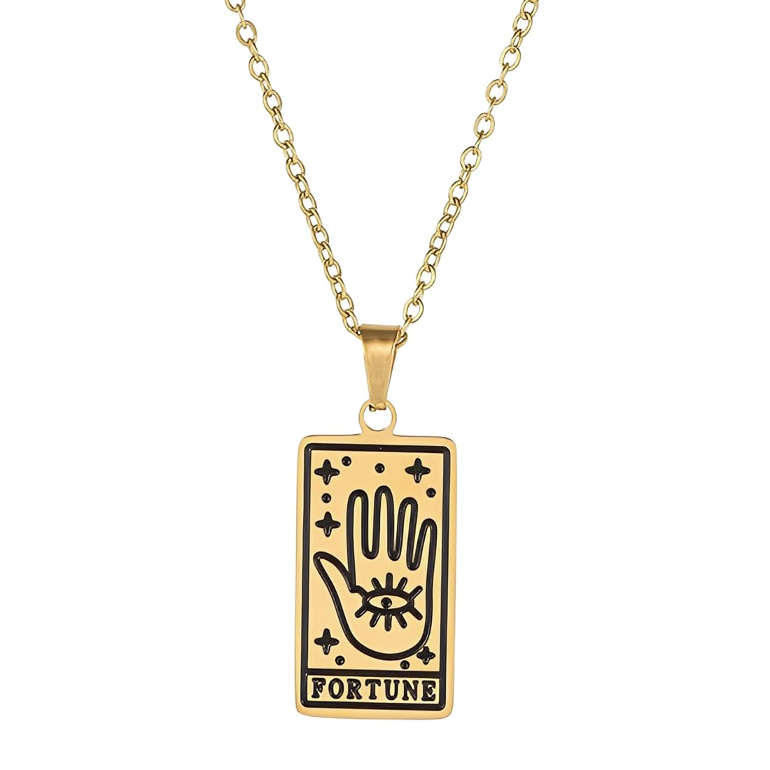 ARHZ Collana di segni zodiacali per le donne ciondolo tarocchi in acciaio inox Segni zodiacali Regali di gioielli per le ragazze-Fortune