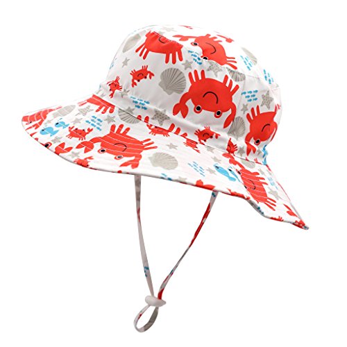 Image of Home Prefer UPF50+ Wide Brim Sun Hat Boys Girls Sun Protection Hat Zoo Beach Swim Safari Bucket Hat for Baby Toddler Kid