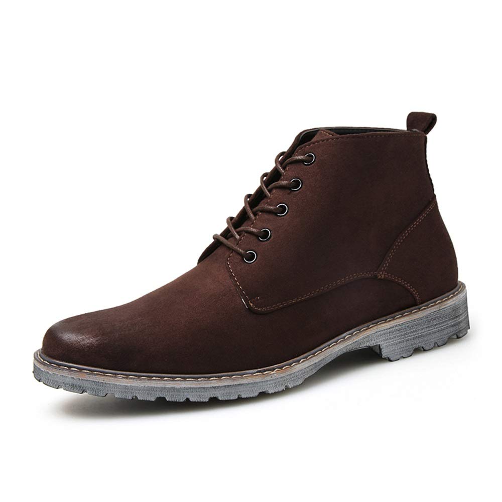 2018 New Mens boots, Men's Casual Comfortable Simple Retro Lace-up Formal  Shoes Fashion Boots (Color Brown, Size UK)