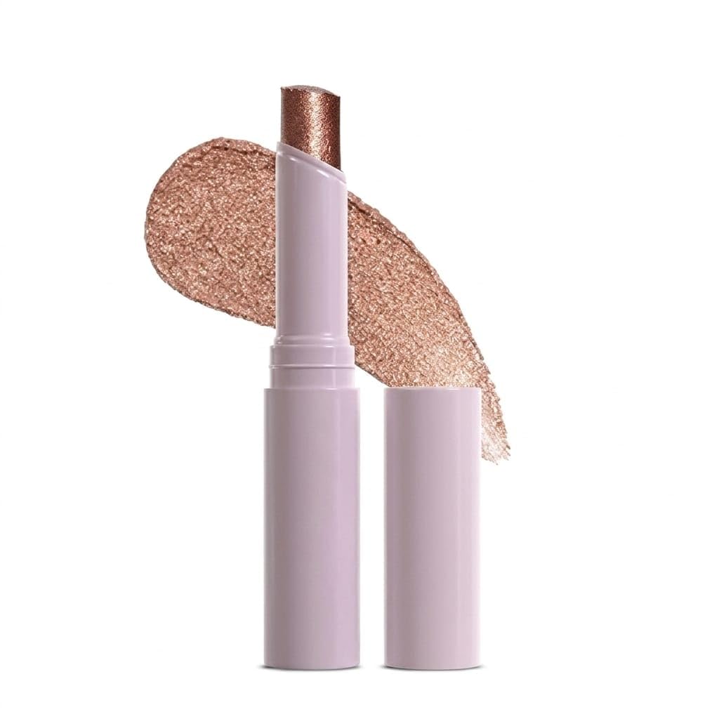 Jelly Verse Eyeshadow Glow Stick | Rich Colour Payoff | Crease-Proof | Sparkling Shine | 6 Stellar Shades | Shade- 1. Star Shower, 3g (Metallic Rose Gold)-image-38