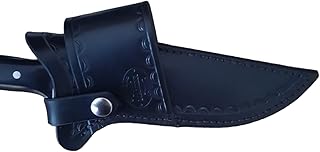 Custom Cross Draw Leather Knife Sheath Fits Buck 124 Knife, Fixed Blade Knife Holder, Black