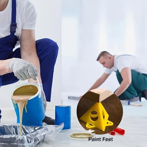 Docache 30 Stück Maler Malständer, Dreieckige Ständer, Mini Maler Pyramiden Ständer, Pyramidenständer Kegel-Farbständer Kegel-Malständer für Leinwand und Möbel (Gelb)