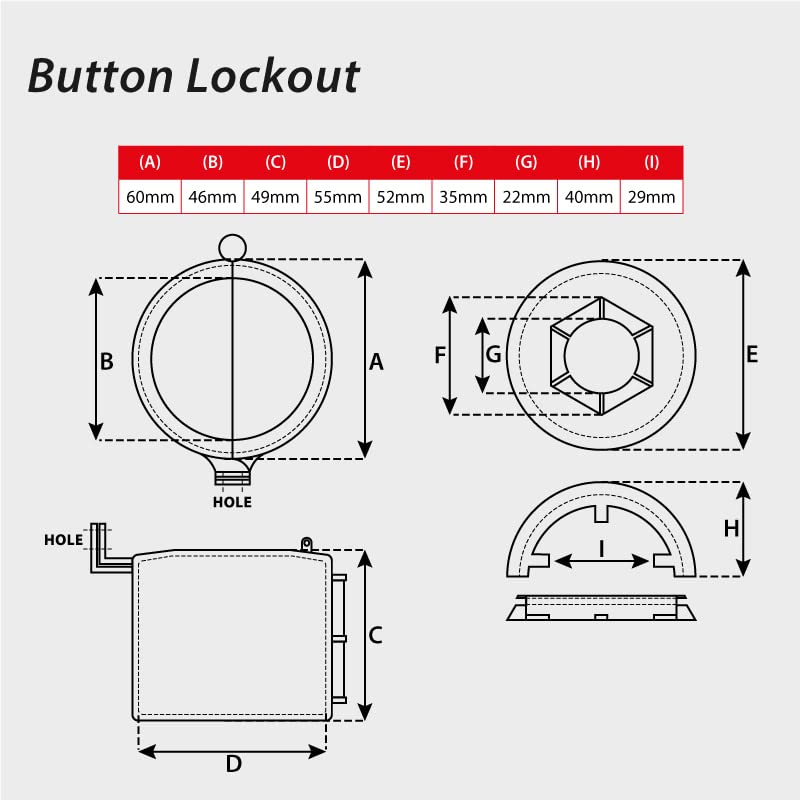 Lockout Tagout Emergency Stop Lockout, Glass Resin Polycarbonate ...