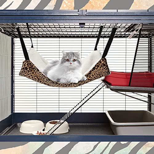 image for BBTO 3 Pcs Reversible Pet Hammock Soft Plush Cat Hanging Hammock Guine