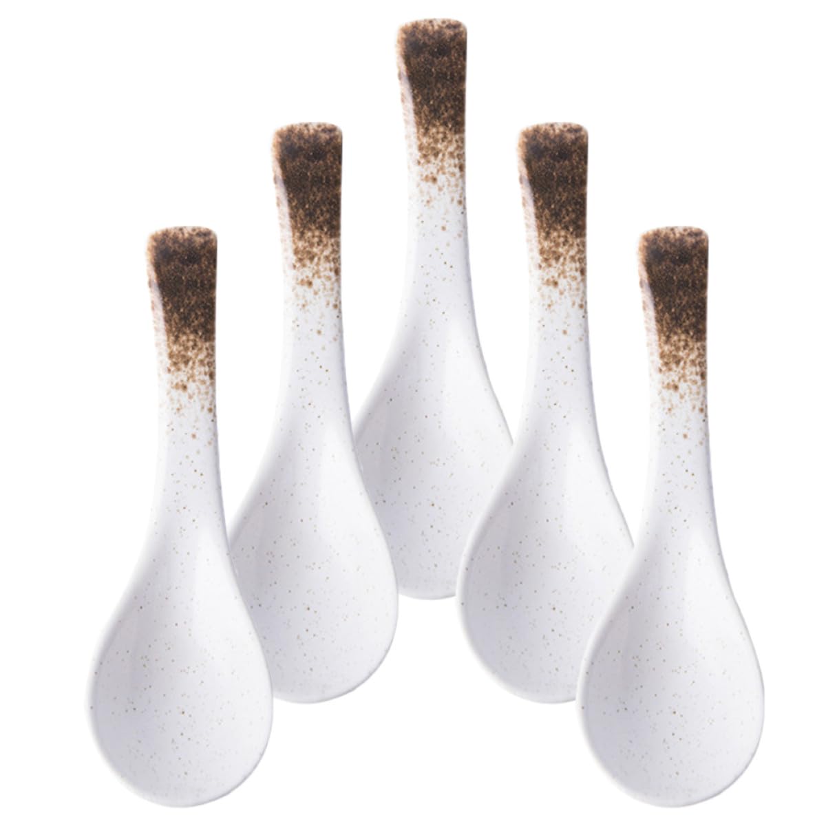 Cuillères ramen céramique durables finies les cuillères qui glissent