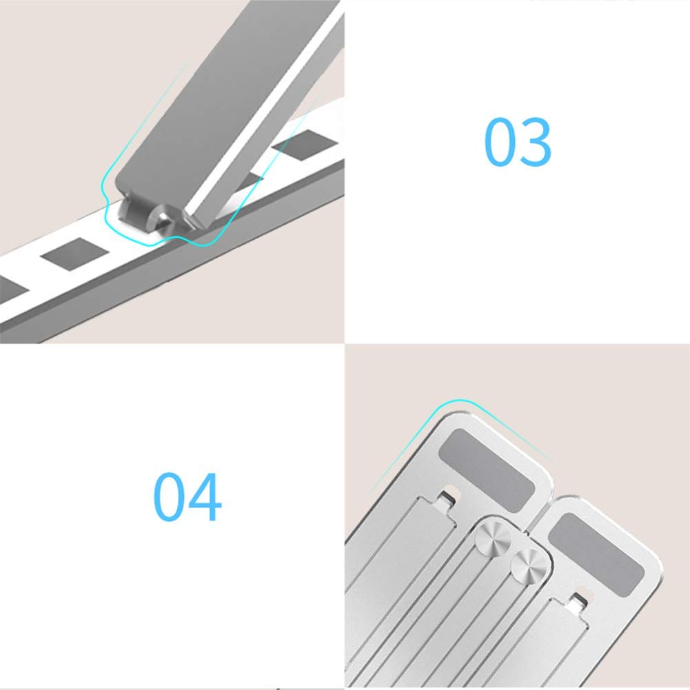 Supporto per Laptop, Supporto per Laptop Regolabile in Alluminio a 5 Angoli per scrivania Supporto per Monitor Multifunzione Pieghevole Portatile Compatibile con Tutti i Laptop