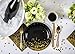 Party Chic Black and Gold Party Supplies Disposable Napkins Gold Dot Confetti Paper Napkins for Birthday Anniversary New Years Graduation Wedding Christmas 3-Ply 50 Pack