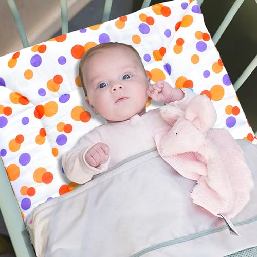 Image of VParents Cotton Crib Sheet for New Born Baby, Soft Cotton Godadi Set for Baby, Godari Bedding Set of 2, Pink & Orange, Preemiee