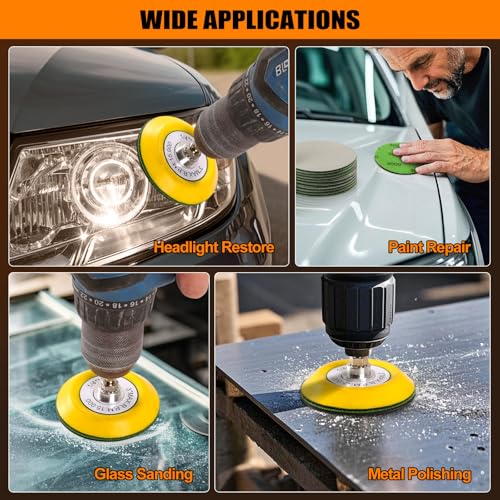 image for POLIWELL Auto Performance Foam Discs, 3 Inch Sanding Discs P3000 Grit 
