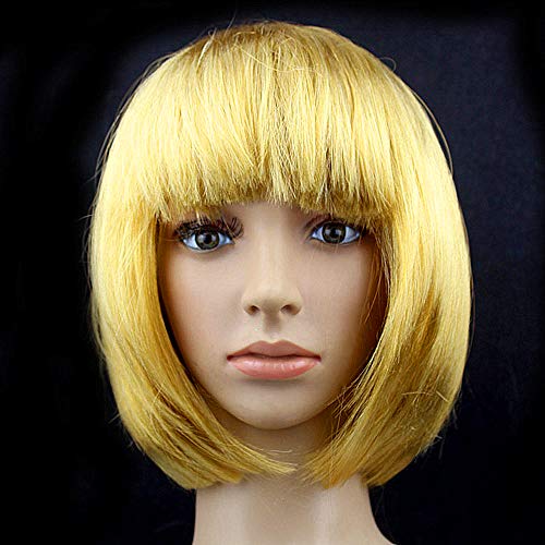 KATCOCO Women's Short Bob Wig Heat Resistant Colorful Syntheic Hair Wig Cosplay Daily Party Wig for Women (Dark Golden)