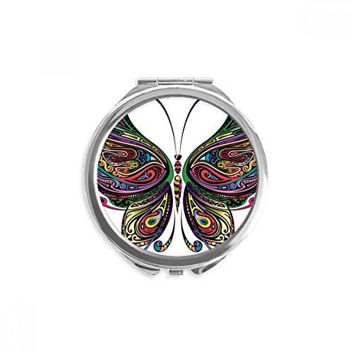 Espejo de bolsillo redondo con mariposa de colores, un detalle elegante y práctico para regalar