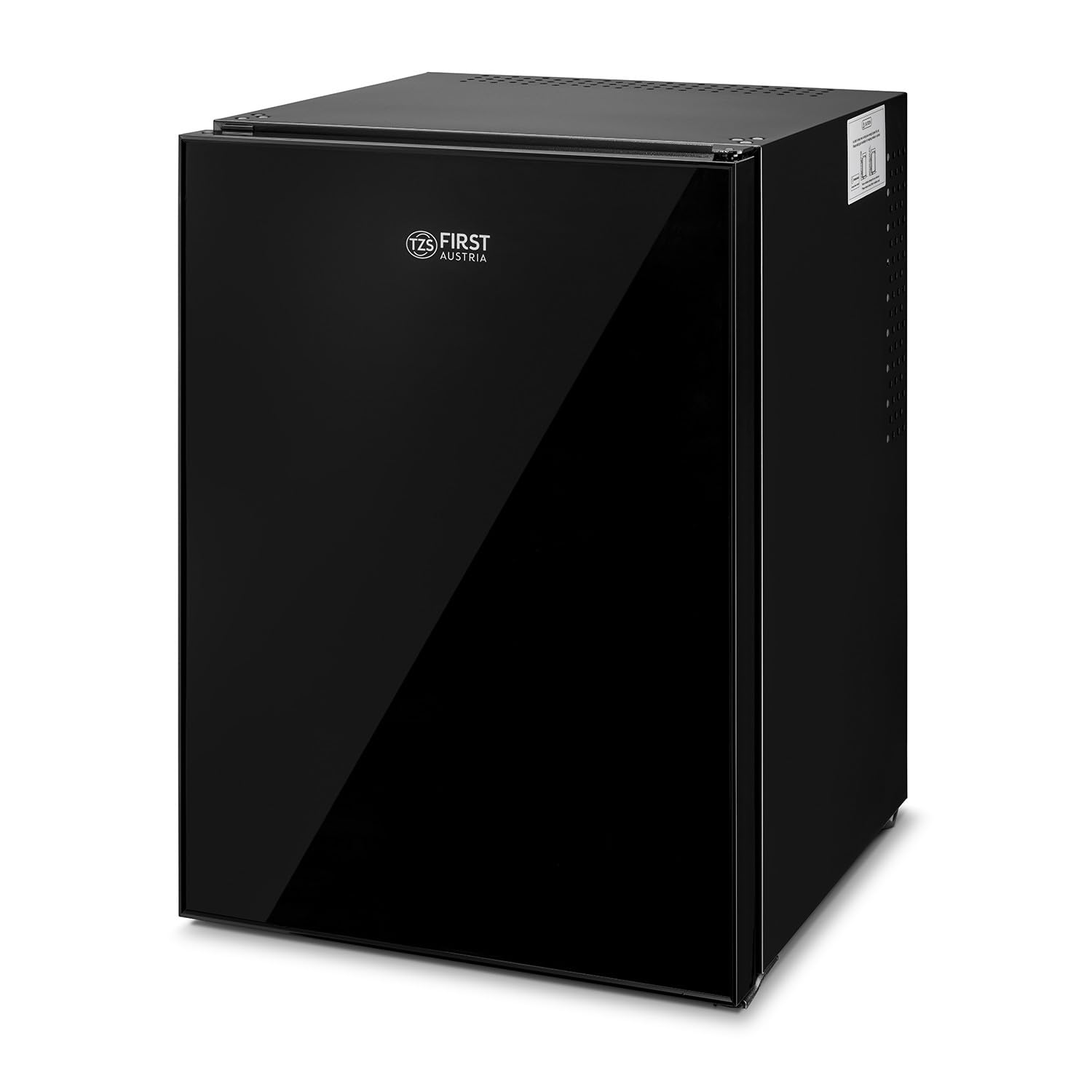 TZS First Austria Bezgłośna minilodówka | mini lodówka na napoje | minibar | wymienne drzwiczki | światło LED | bez zamrażarki | szklany design | 40 l