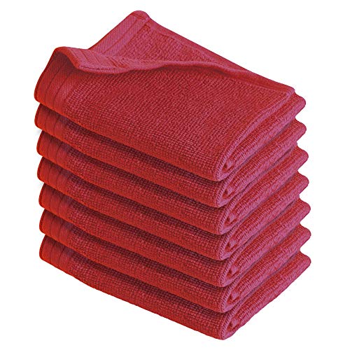 IZOD Solid Wash Cloth, Bath Washcloths, Red 6
