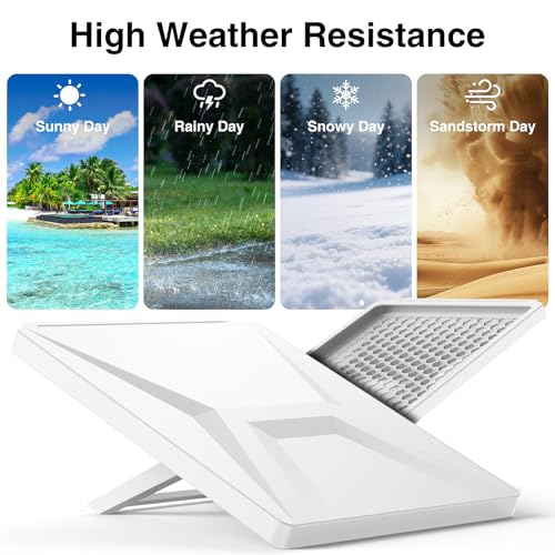 Image of Starlink Mini Protective Cover Case, Starlink Mini Accesories, Waterproof Silicone Satellite Dish Protector Anti-Hail & Shockproof, Portable for Roof RV Boat Outdoor (White)