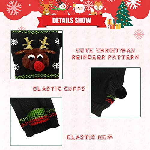Suéter de Navidad para perro con diseño de reno negro XXS miniatura 5
