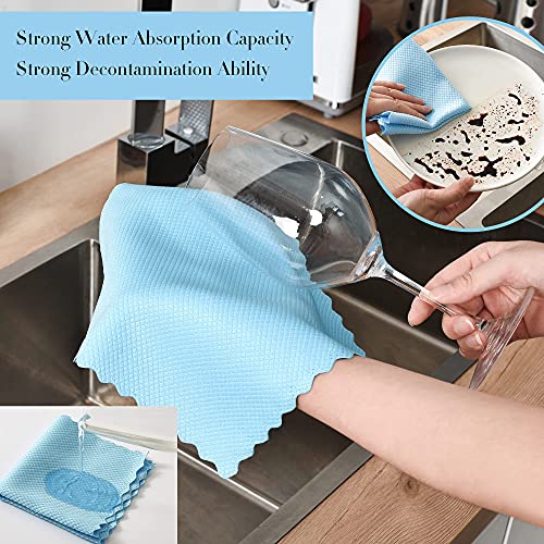 Streak-Free Miracle Cleaning Cloths, 20 Pack Fish Scale Cleaning Cloth Reusable For Window, Nano Scale Easy Clean Rags, Nanoscale Cleaning Microfiber Glass Towels Easycleanco Cloths (9.8X9.8In) #TOP1