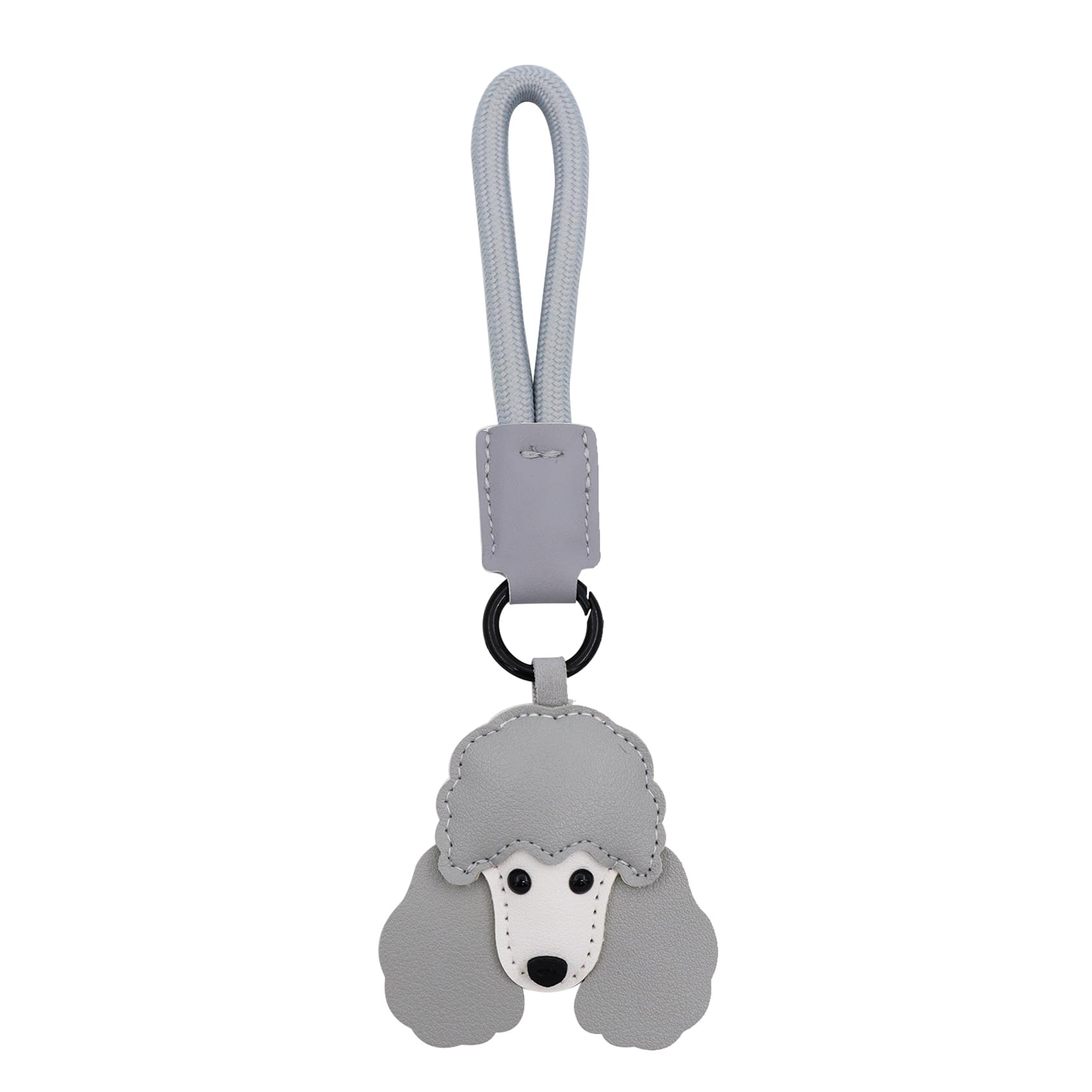 Elechobby Soft Leather Dog Keychain,Cute Cartoon Animal Keyring,Border collie,Beagle,Schnauzer,Poodle,Faldou,Husky Keychain
