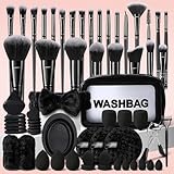 HGHDBT 65Pcs Black Makeup Brushes Set...