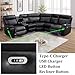 SIENWIEY Power Recliner Sectional Couch for Living Room,Leather Reclining Sectional Sofa with LED Lights, L Shpaed Corner Leather Couch with Storage Console&Cup Holders&USB Charging,Black