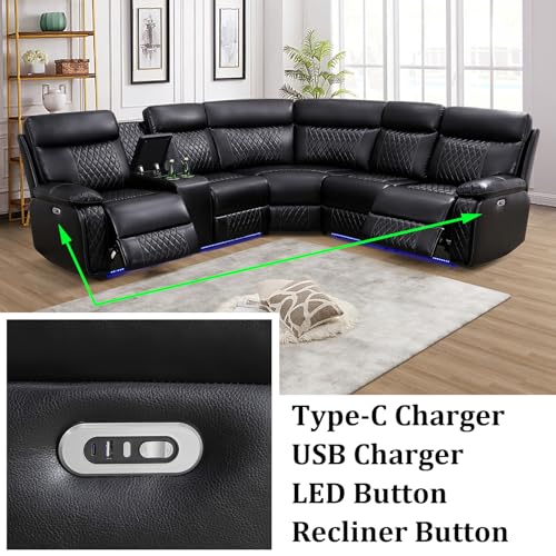 SIENWIEY Power Recliner Sectional Couch