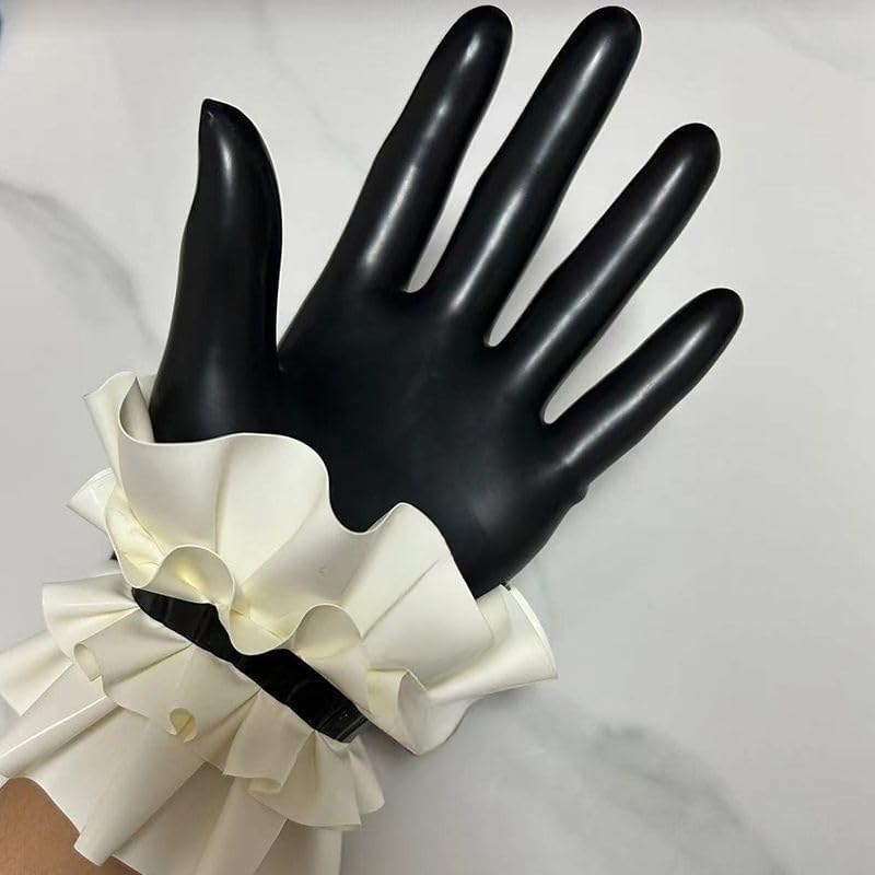 Latex Black Bow Gloves Cosplay