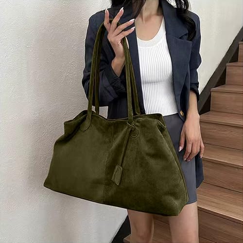 Bolso tote grande de gamuza sintética para mujer miniatura 6