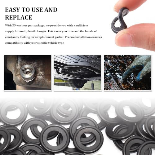 Image of 10PCS M12 Oil Drain Plug Gasket, Oil Drain Plug Washer, 12616850 3536966 Engine Oil Pan Drain Plug Sealing Gasket, Rubber Oil Drain Plug Crush Washer Replacement for Buick Camaro GMC (M12)