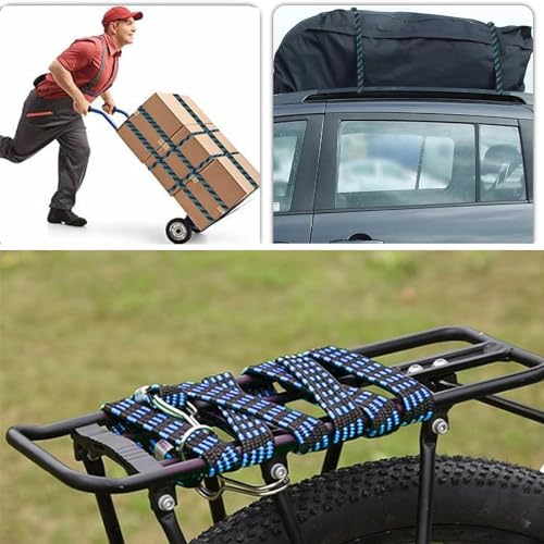 XUTONG Elastic Octopus with Hooks, 4 Pieces 1 m Adjustable Tensioners Elastic Tie Down Straps with Hooks, Luggage Tensioners - Image 4