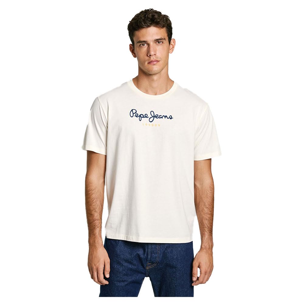 Pepe Jeans Herren Eggo N T-Shirt, Weiã, S