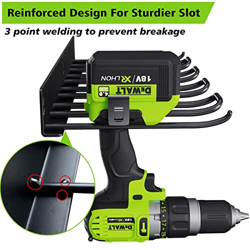 Kayfia Artificial Olive Tree, 4.3Ft Tall Fake Tree Silk With Rope Woven Basket And Power Tool Organizer, Heavy Duty Tool Organizers And Storage, 5 Drill Holder Wall Mount #TOP3