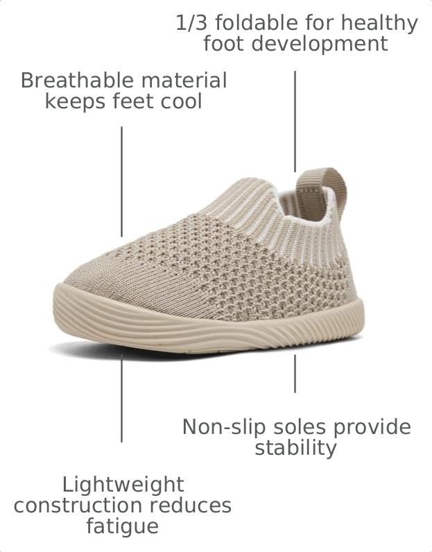 Image of MORENDL Baby Toddler Walking Socks Non-Slip Breathable Unisex Casual Sneakers