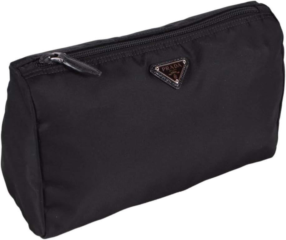Prada Black Tessuto Nylon Medium Pouch Clutch Bag 1NA012