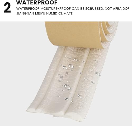 Miniatura 5 de Moldura de espuma flexible autoadhesiva de 90 x 3 borde de pared impermeable 3D bordes de espuma adhesivos extraíbles para el hogar cocina baño