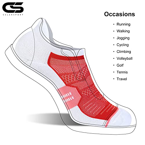 Image of CS CELERSPORT 6 Pack Women's Ankle Running Socks Cushioned Low Cut Tab Athletic Socks