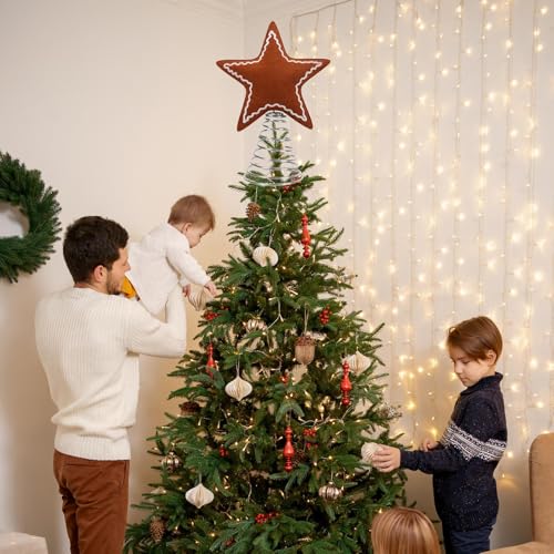 Top para árbol de Navidad de fieltro y decoración navideña para el hogar 3