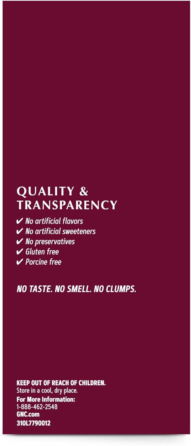 GNC Premier Collagen Powder, with 6 Essential Beauty Support Ingredients, Unflavored, 20 Stick Packs