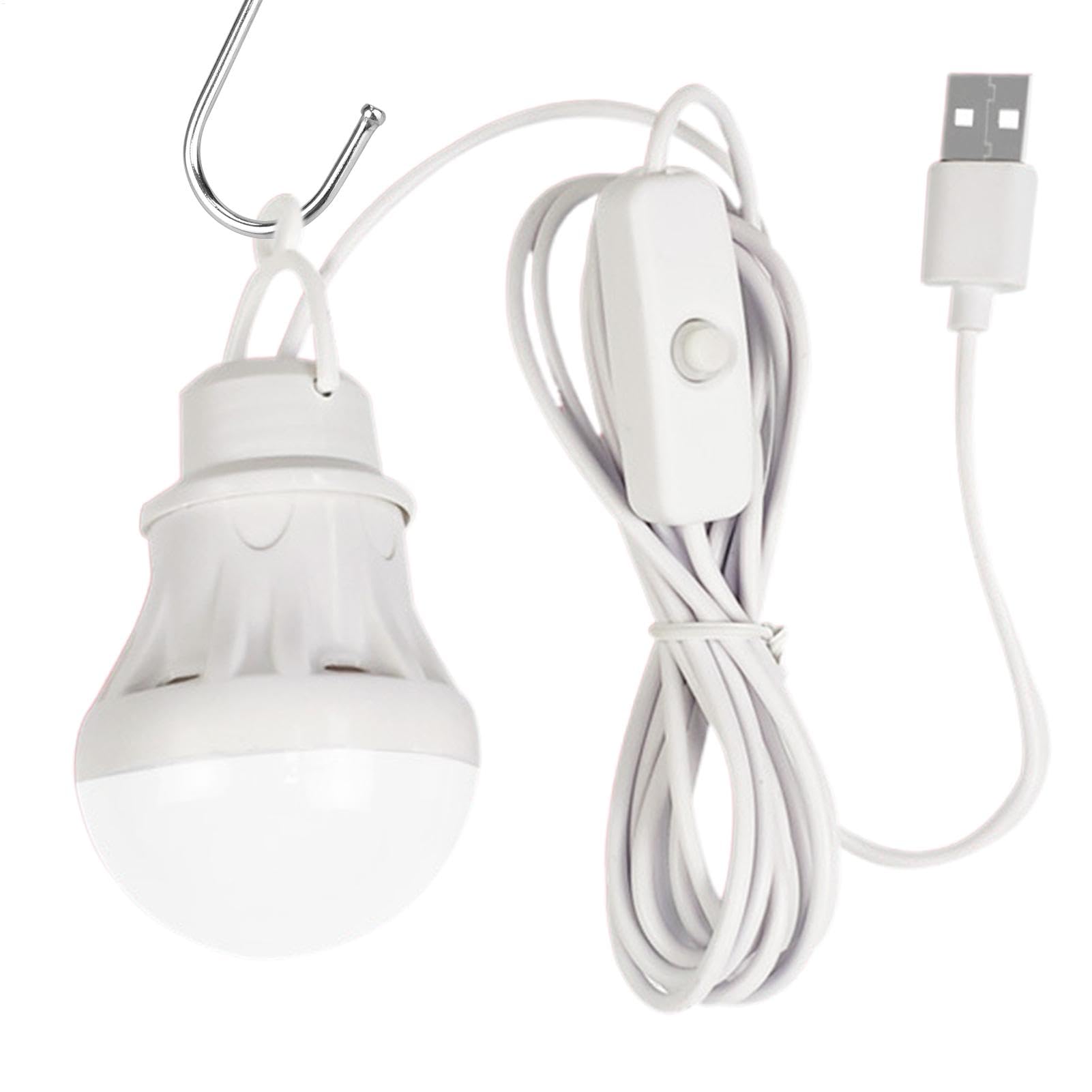 USB Light Bulb, 5V LED Tent Lantern, Portable Hanging Lamp, Energy-Efficient Lighting for Home, Outdoor Camping, Garage, and Indoor Fishing, 1.97x2.99 Inches