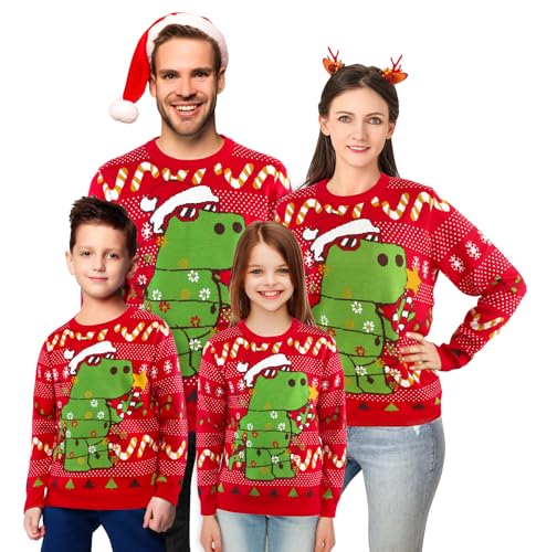 XiaoMoSha Unisex Ugly Sweater Christmas Women Men Holiday Knit Pullover Matching Ugly Christmas Sweater for Men Women Kids2