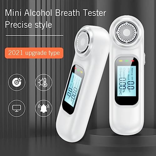 Image of Alcohol Tester Breath Analyzer Professional Alcohol Testing Machine with LCD Digital Display, USB Rechargeable Portable Alcohol Detector Breathalyzer High Precision Audible Alert (Model S-21)