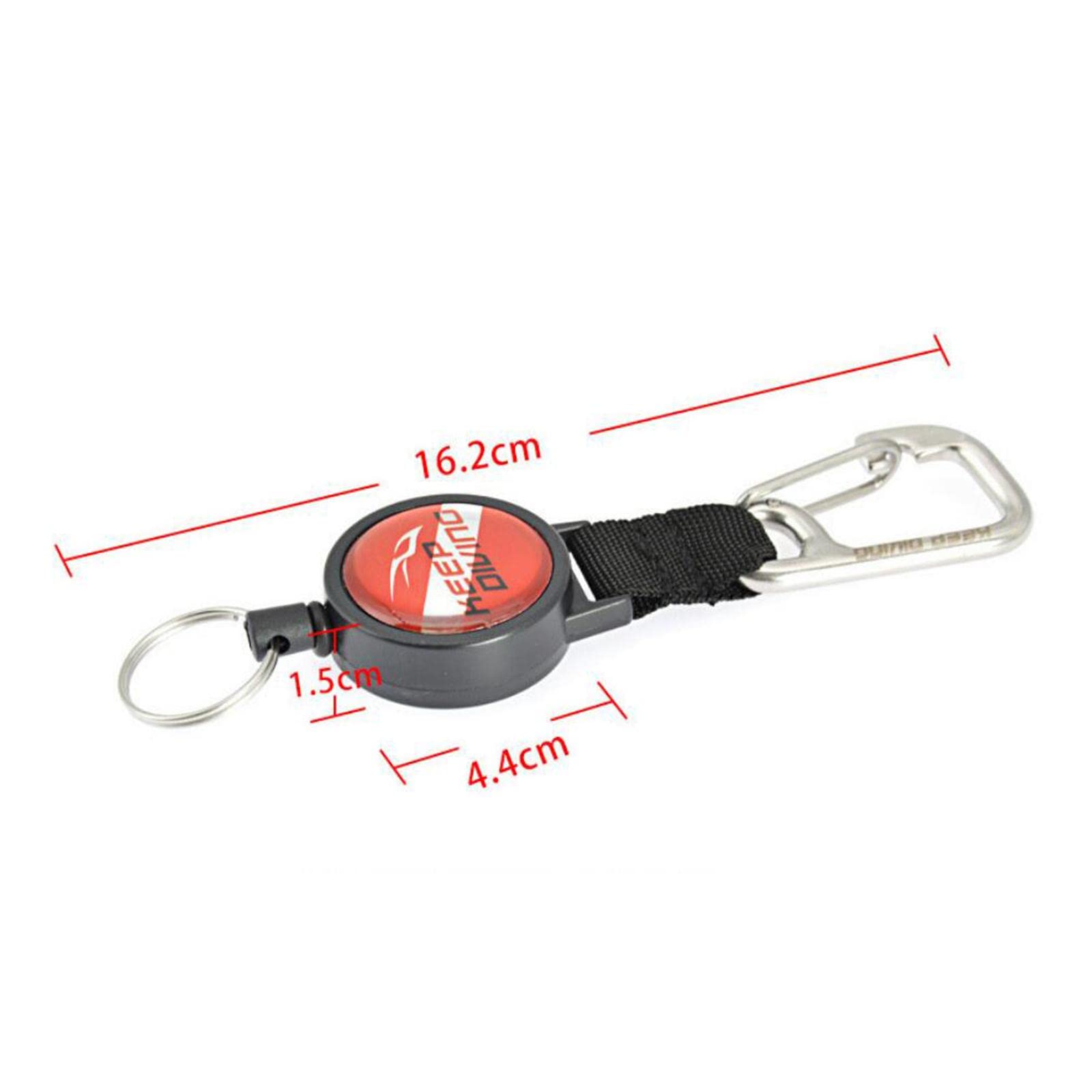Baoblaze Scuba Diving Retractable Lanyard Hanging Strap Fin Mask Gear Retractor Clip & Ring für Unterwasserschnorcheln