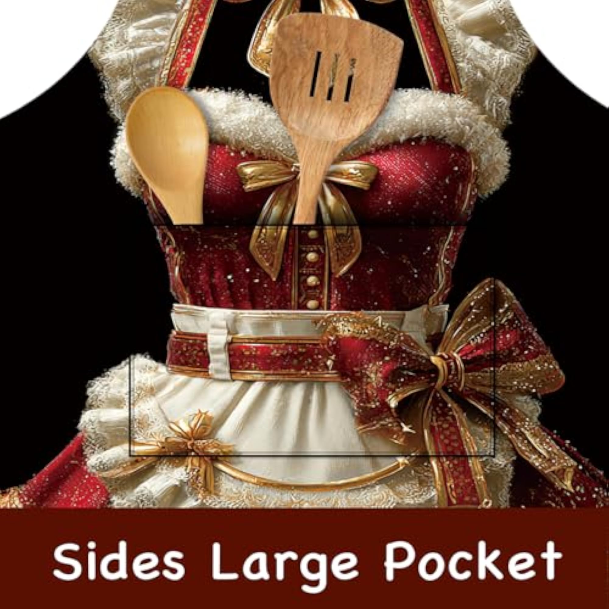 Cute Polyester Kitchen Apron with Pockets, Retro Patterns