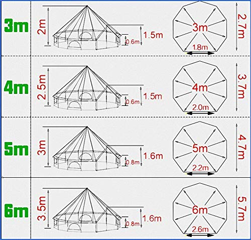Dream House Outdoor Waterproof Cotton Canvas Family Camping Bell Tent (Beige Cotton Canvas Tent, Diameter 4 Meter) #TOP6