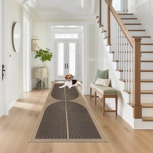 Alfombra lavable de pasillo con base antideslizante y textura resistente para cocina negra 6